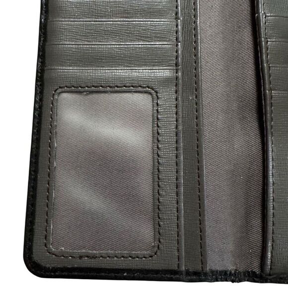 Fossil Issue No 1954 Genuine Black Leather Diamond Studded Wallet - Picture 9 of 14